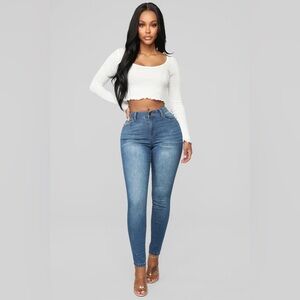 Fashion Nova Classic Blue Skinny Jeans